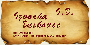 Izvorka Dušković vizit kartica